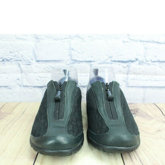 Merell Enlighten Glitz Breeze Black Nylon Front Zip Flat Loafer Shoes Size 7.5 - Picture 4 of 9